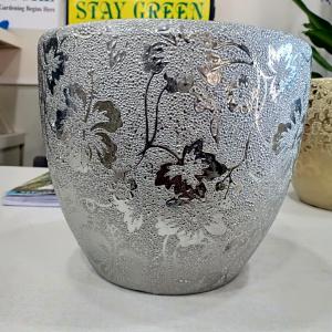 Silver Color Ceramic Pot