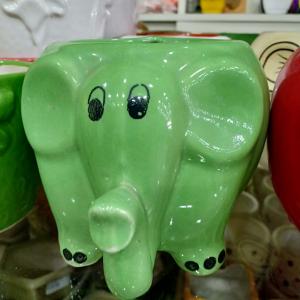 Elephant Ceramic Pot Green