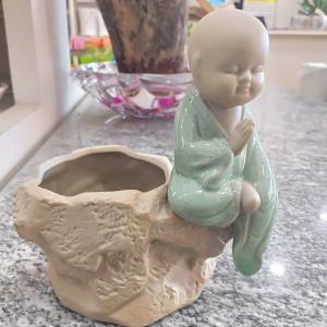 Blue Designer Buddha Ceramic Pot
