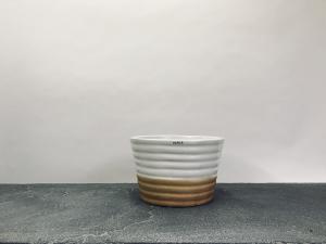 Ceramic Planter White & Brown 