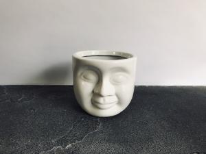 Pleasant Face Ceramic pot (White)