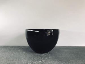 Echoing Eternity fat ceramic pot large (Black)