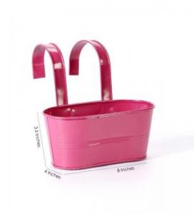 Pink Railing Planter - Oval shape