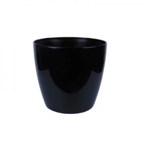 Plastic pot round Black V 25